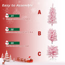 5ft Pink Christmas Tree Artificial Xmas Tree with 250 Branch Tips and Metal Frame