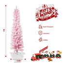 6ft Pink Christmas Tree Artificial Xmas Tree with 320 Branch Tips and Metal Frame