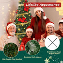 6ft Pre-Lit Artificial Pop Up Christmas Tree Pre-Decorated Collapsible Xmas Tree with 200 Warm Lights, Balls, Bows, Flowers