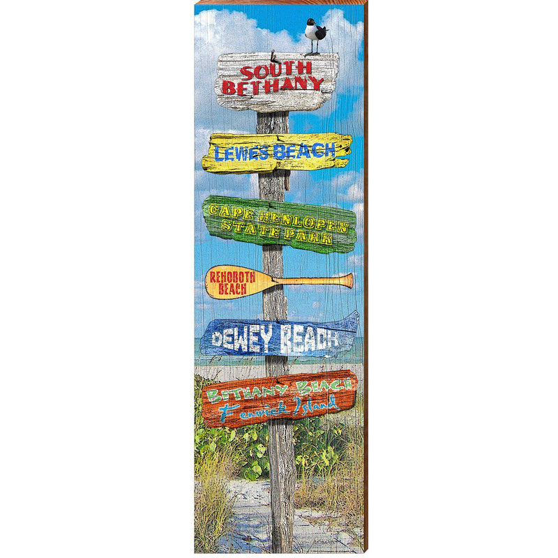 South Bethany Beach Directional | Wall Art Print on Real Wood