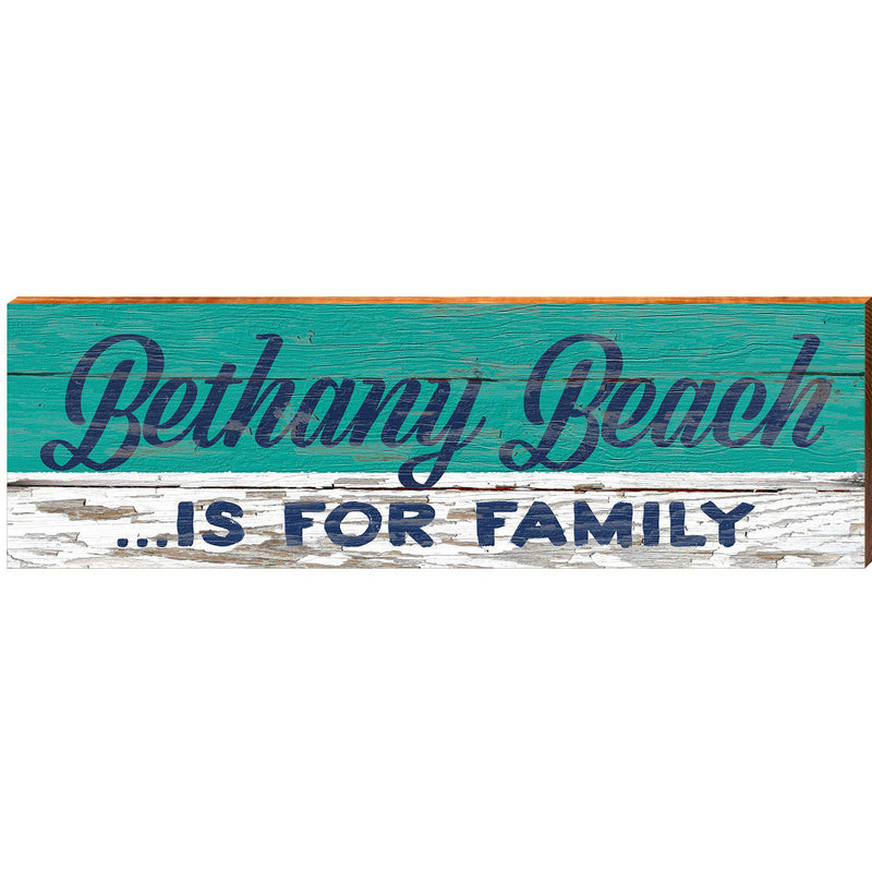 Bethany Beach is for Family Teal | Wall Art Print on Real Wood