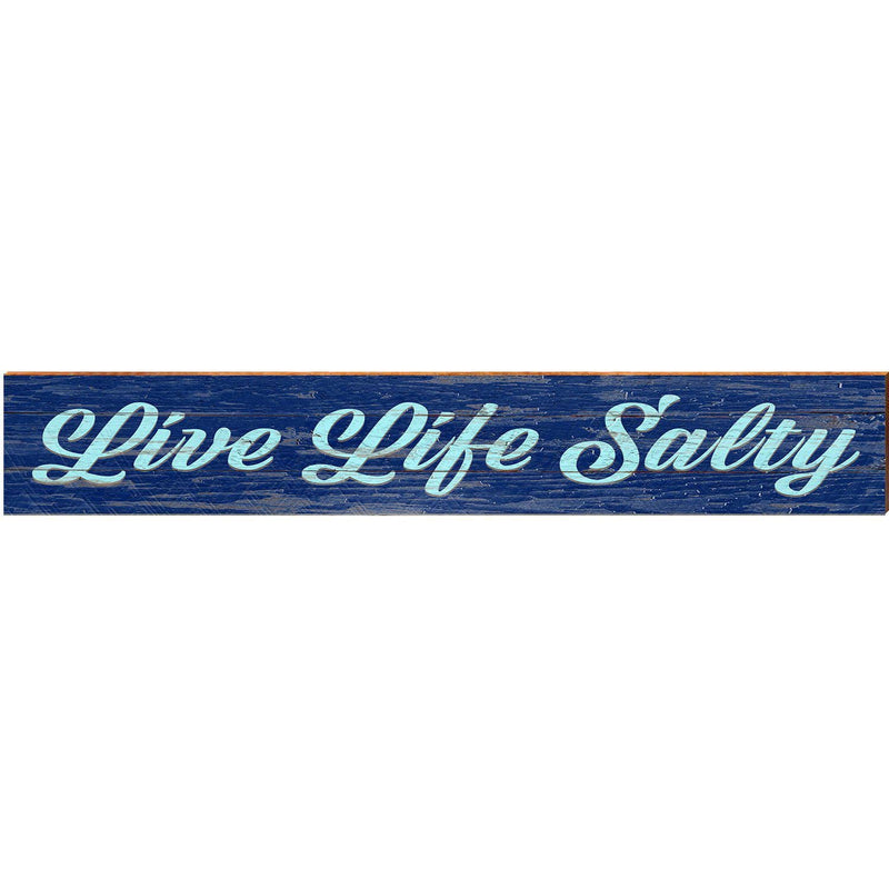 Live Life Salty Navy Sign | Wall Art Print on Real Wood