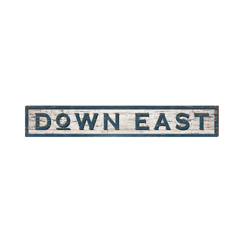 Down East Shabby Sign | Real Wood Art Print