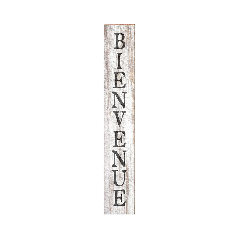 Bienvenue White Sign | Wall Art Print on Real Wood