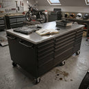 Large Steel 71x39" Garage Island Workbench – Stainless Steel Top by GTools USA