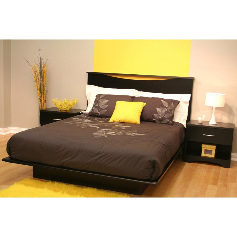 Full size Contemporary Platform Bed in Black Finish, photo 2 of 4