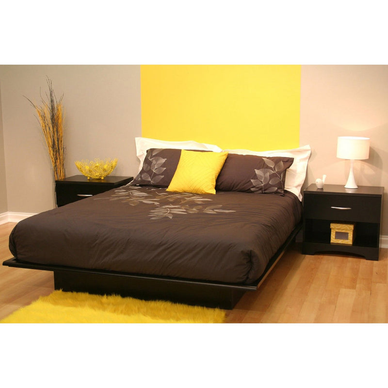 Full size Contemporary Platform Bed in Black Finish, photo 4 of 4