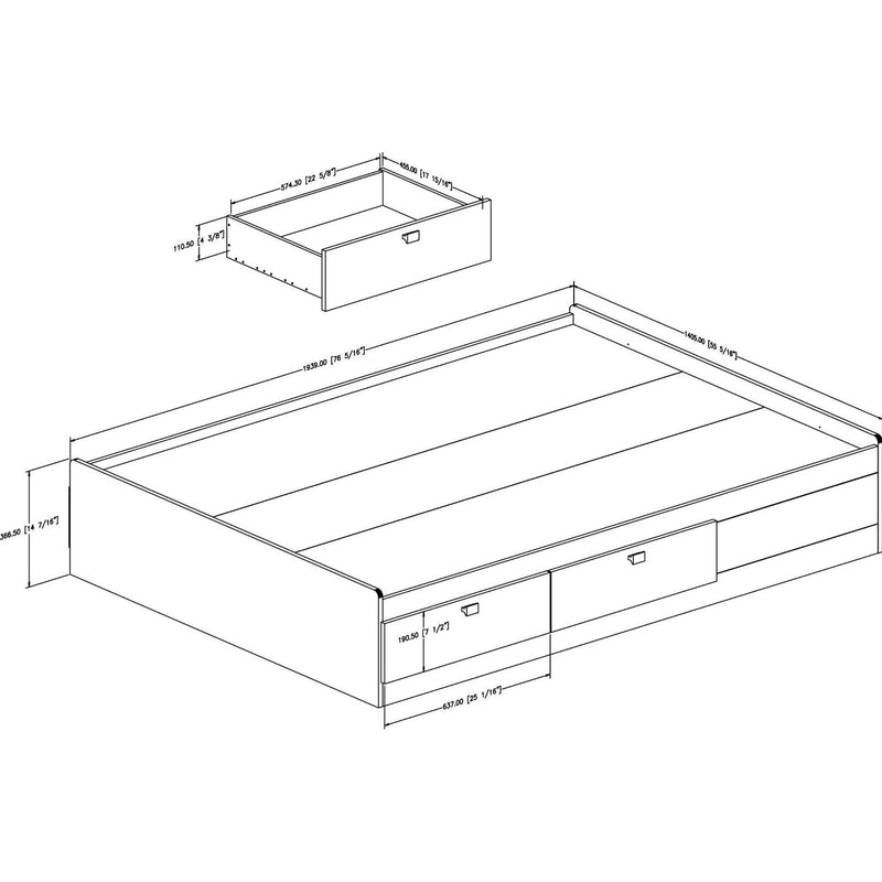 Full size Modern Platform Bed with 4 Storage Drawers, photo 5 of 5