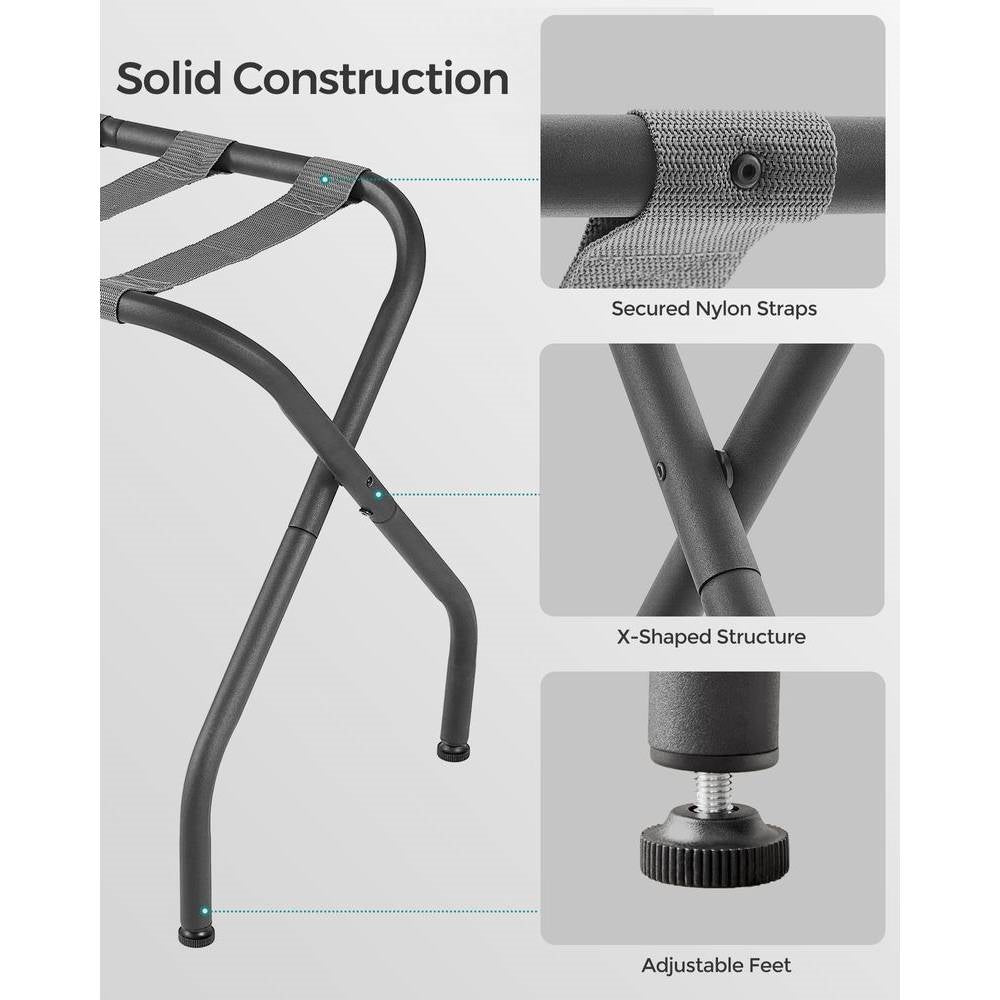 Sturdy Grey Metal Folding Luggage Rack, photo 2 of 5