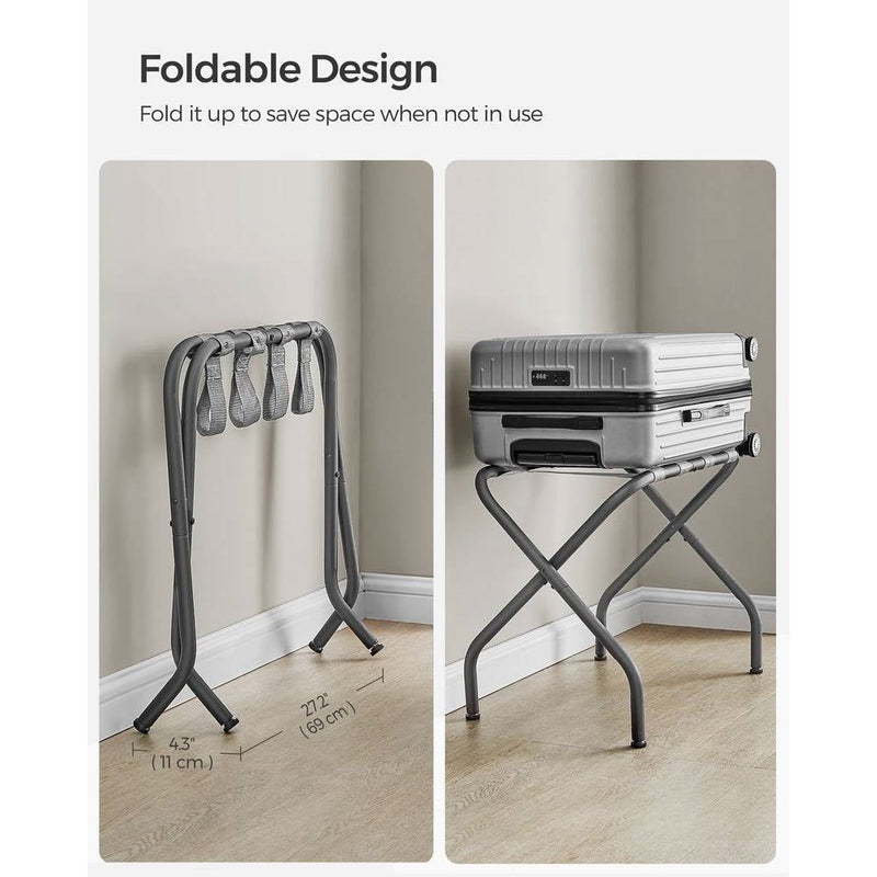 Sturdy Grey Metal Folding Luggage Rack, photo 4 of 5