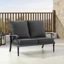 Black Aluminum Deep Seating Loveseat with Cushions