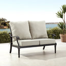 Black Aluminum Deep Seating Loveseat with Cushions