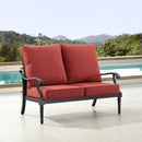 Black Aluminum Deep Seating Loveseat with Cushions