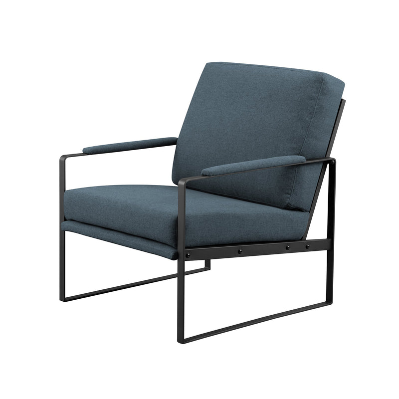 Contemporary Square Metal Frame Accent Chair