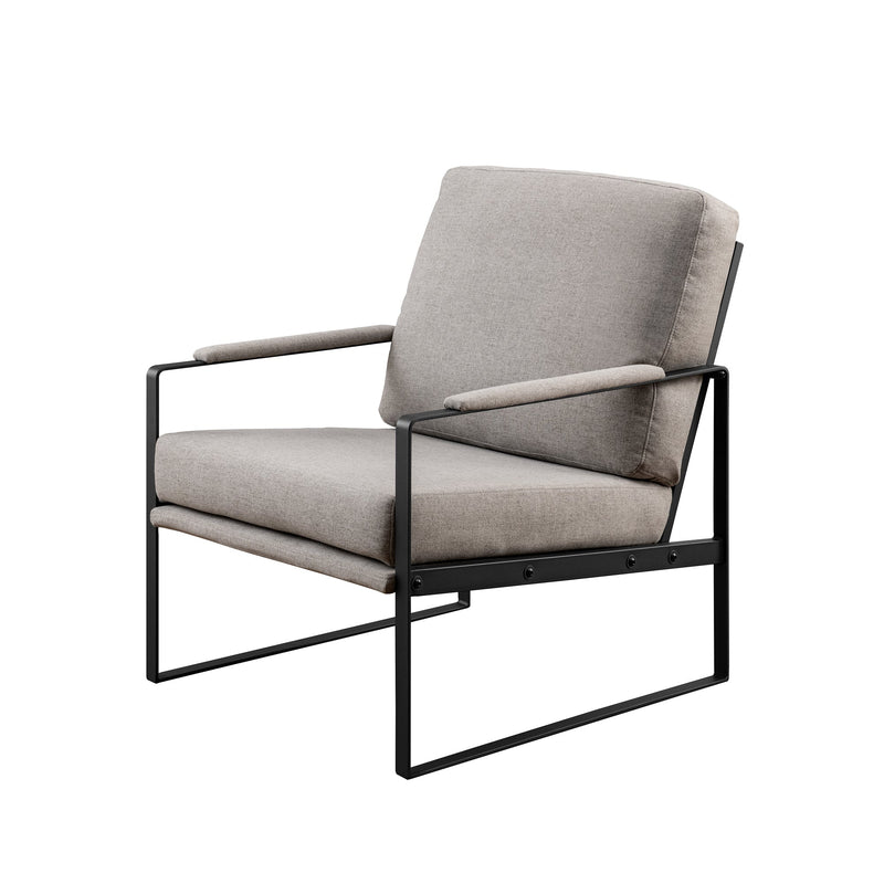 Contemporary Square Metal Frame Accent Chair