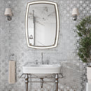 Cloud White Silver 11x11 Polished Glossy Octagon Marble Glass Mosaic Tile (5 pack, 4.51 sq ft/case) - Sample
