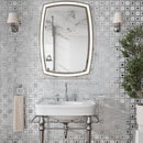 Cloud White Silver 11x11 Polished Glossy Octagon Bianco Carrara Glass Marble Mosaic Tile (5 pack, 4.51 sq ft/case)