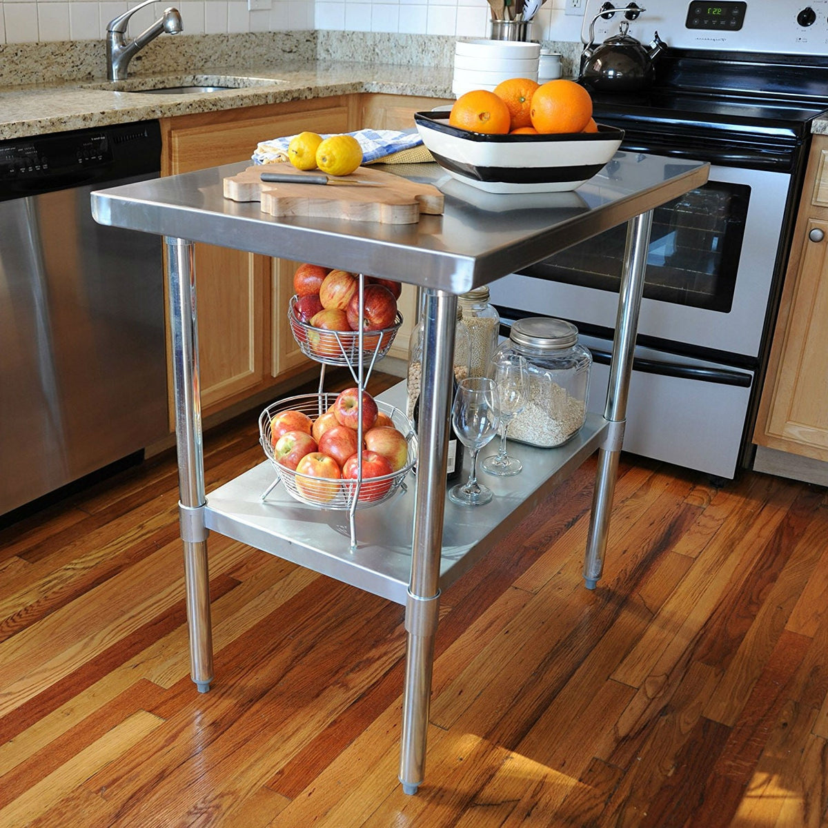 Stainless Steel Top Utility Table High Top Workbench Prep Table 24 x 48 inch, photo 2 of 2