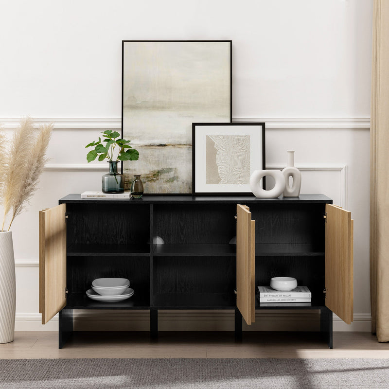 Silas Contemporary Wood Detailed-Door Sideboard / TV Stand