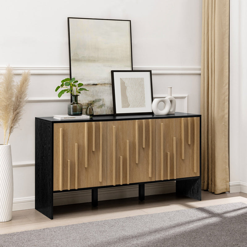 Silas Contemporary Wood Detailed-Door Sideboard / TV Stand