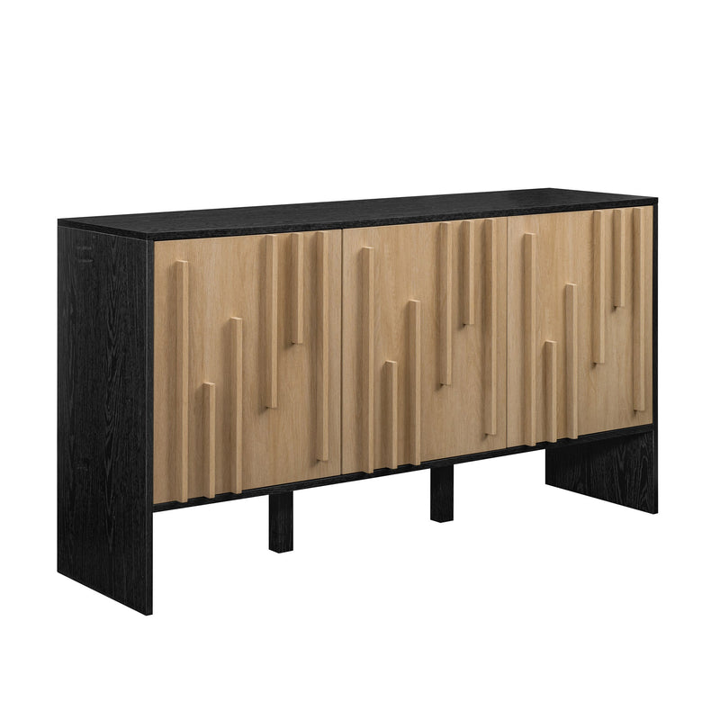 Silas Contemporary Wood Detailed-Door Sideboard / TV Stand