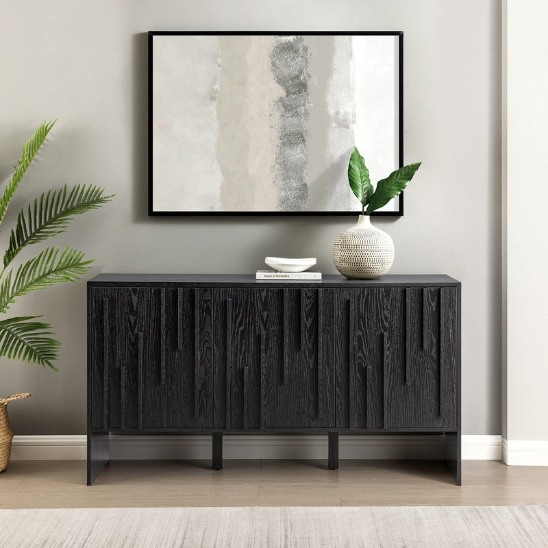 Silas Contemporary Wood Detailed-Door Sideboard / TV Stand