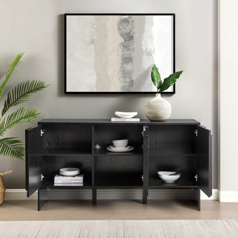 Silas Contemporary Wood Detailed-Door Sideboard / TV Stand