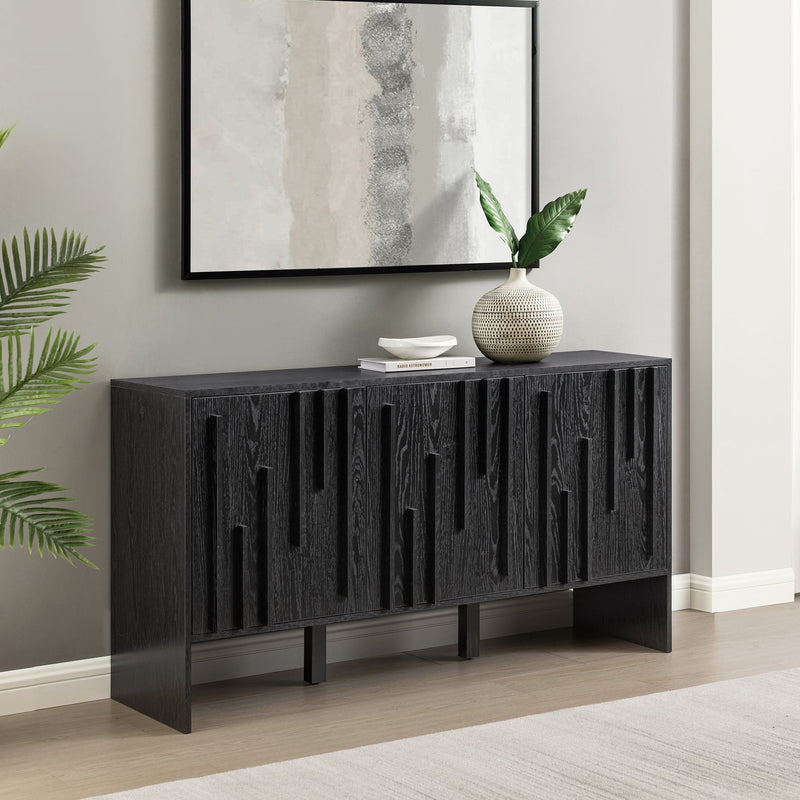 Silas Contemporary Wood Detailed-Door Sideboard / TV Stand