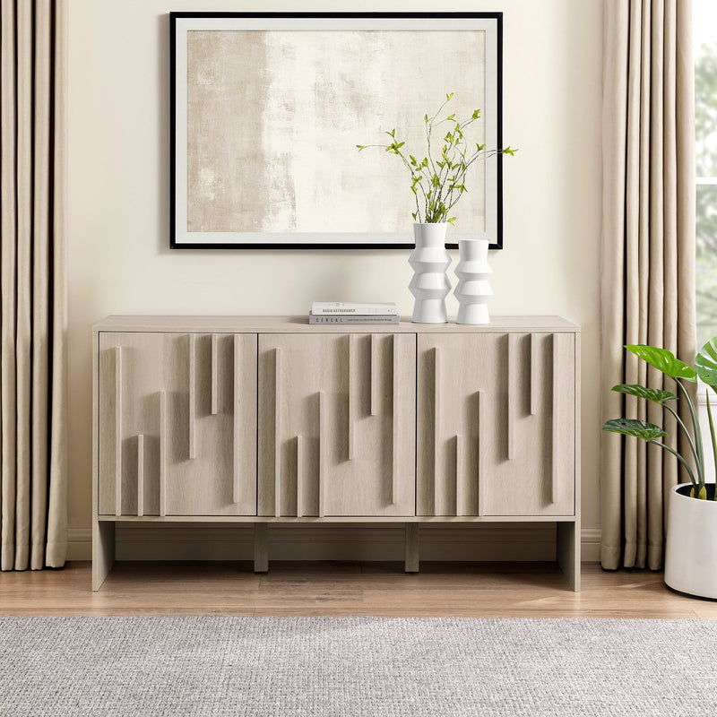 Silas Contemporary Wood Detailed-Door Sideboard / TV Stand