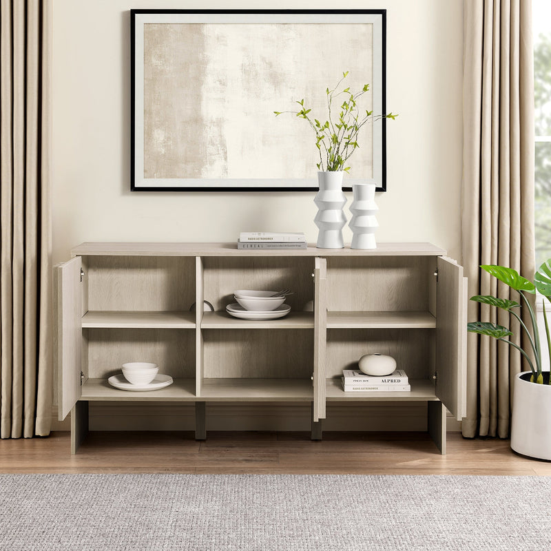 Silas Contemporary Wood Detailed-Door Sideboard / TV Stand