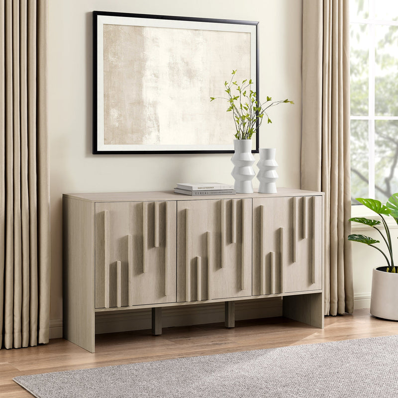 Silas Contemporary Wood Detailed-Door Sideboard / TV Stand