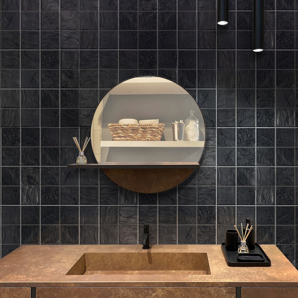 Black 4x4 Glossy Matte Subway Ceramic Tile (60 pack, 6.46 sq ft/case), photo 5 of 6