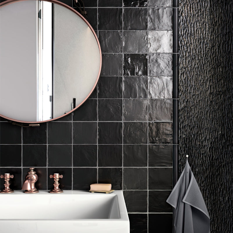Black 4x4 Glossy Matte Subway Ceramic Tile (60 pack, 6.46 sq ft/case), photo 4 of 6