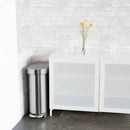 Stainless Steel 12-Gallon Narrow Kitchen Trash Can with Easy Step-on Lid