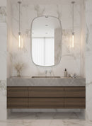 Silver Framed Mirrors - Rectangular Brass Wall Mirror
