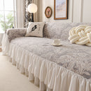 French Chic Style Ruffle Floral Cover Throws for Sofas, Decorative Couch Covers