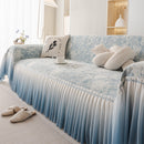 French Chic Style Ruffle Rose Cover Throw for Sofas, Decorative Sectional Covers