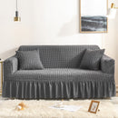 High-Quality Seersucker Stretch Sofa Slipcover with Elastic Bottom and Skirt Washable Furniture Protector for Kids and Pets 1/2/3/4 Seater Options