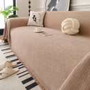 Textured Woven Modern Sofa Cover, Natural Blend Decorative Couch Throw Blanket