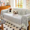 Boho Stripe Sectional Couch Cover Soft Chenille Sofa Slipcovers Blanket on The Sofa for Living Room