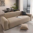 Modern Textured Stretch Sofa Cover, Plush Fleece Sofa Slipcover with 3D Stripe Texture by Slipcover KAS™
