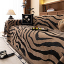 Zebra Striped Chenille Throw Sofa Cover Full-Cover Decorative Furniture Slipcover