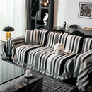 Striped Chenille Sofa Throw Covers, Boho Style Cozy Couch Protector Blanket