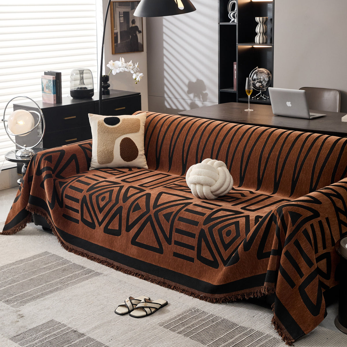 Boho Chenille Sofa Throw Covers Sectional Sofa Couch Cover Sofa Protector Covers, photo 25 of 40