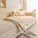 Dog Washable Sofa Protector Cover, Non-Slip Couch Slipcover with Soft Furry Trim