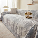 Soft Chenille Sofa Cover, Textured Abstract Couch Protector Cover with Vintage Pattern