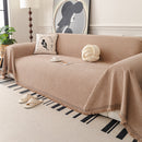 Textured Woven Modern Sofa Cover, Natural Blend Decorative Couch Throw Blanket