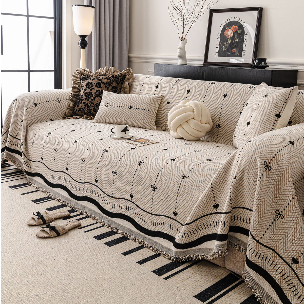 Chenille Couch Throw Cover Decorative Herringbone Sofa Blanket Protector for Couch, photo 41 of 42