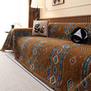 Southwestern Boho Woven Tribal Sofa Cover Blanket, Rustic Farmhouse Couch Throw Cover