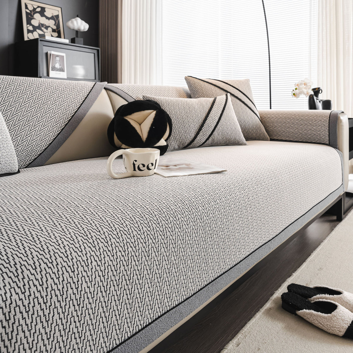 Herringbone Couch Protector for Pets, Non-Slip Washable Sectional Couch Covers, photo 27 of 40